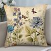 Vintage Floral Pillow Case Short Plush Sofa Decorative Gift Home Double-sided Printing Cushion