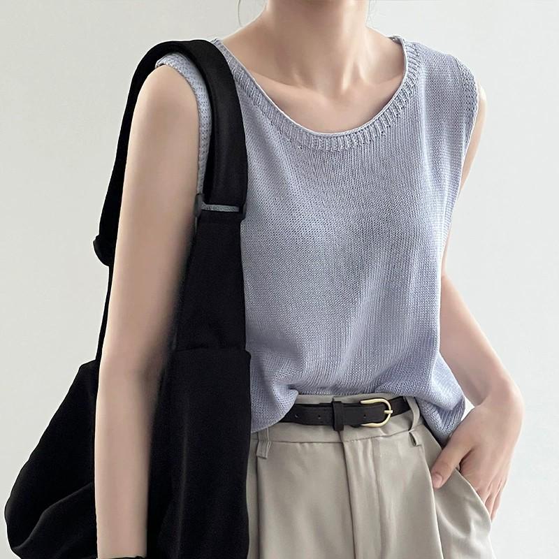 Highly recommended! Super comfortable Tencel linen knit vest for women - perfect summer sleeveless camisole.