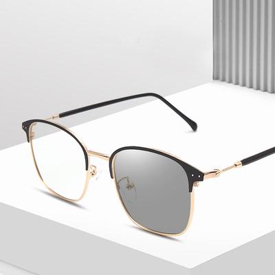 Photochromic Frameless Eyeglasses for Men Anti Radiation Computer Glasses Korean Fashion Rectangle Sunglasses