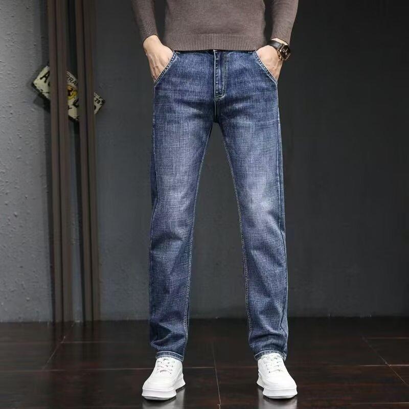 

Men s Jeans Summer Korean Style Straight Comfortable Youth Daily 31 синій