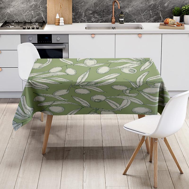 Modern Green Floral Tablecloth Decor Home Decoration Dining Mat 105X163Cm Kitchen Cover Table Linen Soft Material Bedroom Sofa C