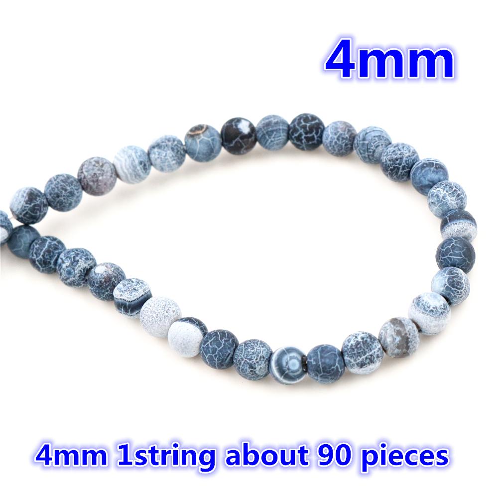 

38-88pcs 4/6/8/10mm Natural Volcanic Stone Navy White Round Beads DIY Jewelry Making Accessories for Bracelet Necklace Findings