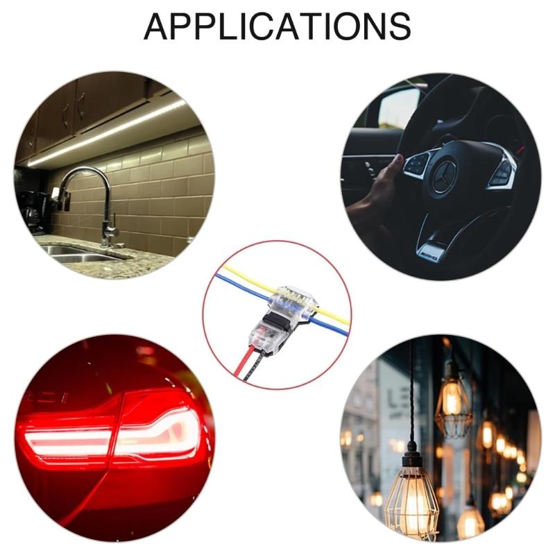 20Pcs 3 Way 2 Pin Wire Connectors Solderless Wire Splices Connectors Low Voltages and High Voltages Wire Connectors