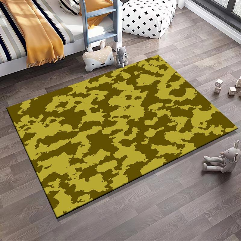 Teppich mit Camouflage-Muster in Grün- und Brauntönen für moderne Wohnkultur Geeignet für den Einsatz als rutschfester1 für1Zimmer und Schlafzimmer Sofas