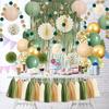 Bridal Shower Decorations Sage Green Party Decorations Bridal Shower Balloons Paper Pompoms Fringe Curtain for Wedding Bachelorette Bride To Be Party