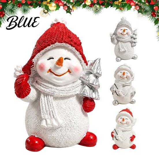 Tiered Tray Decor Christmas Snowman Resin Figurine Festive Tabletop Ornament for Home Living Room Winter Decorations Dining Table Decor Cute Holiday