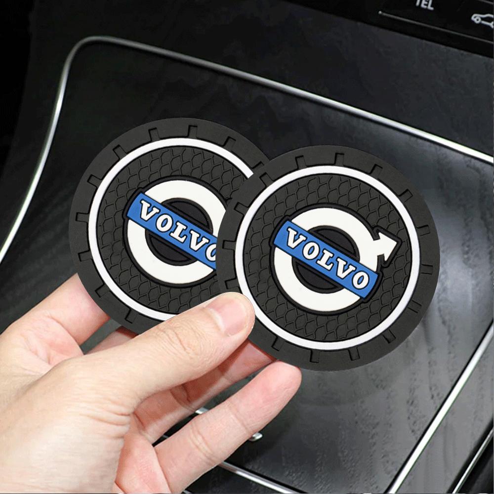 1/2pc for Volvo XC60 V60 S60 V40 V50 S40 S80 C30 XC40 XC70 V90 Car Anti-slip Pad Silicone Coaster Water Cup Holder Anti-slip Mat