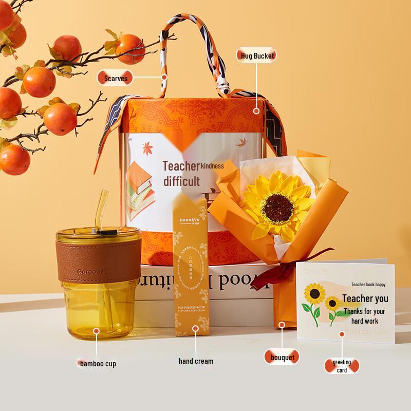 Teacher s Day Gift Set with Straw Cup & Floral Bouquet 14