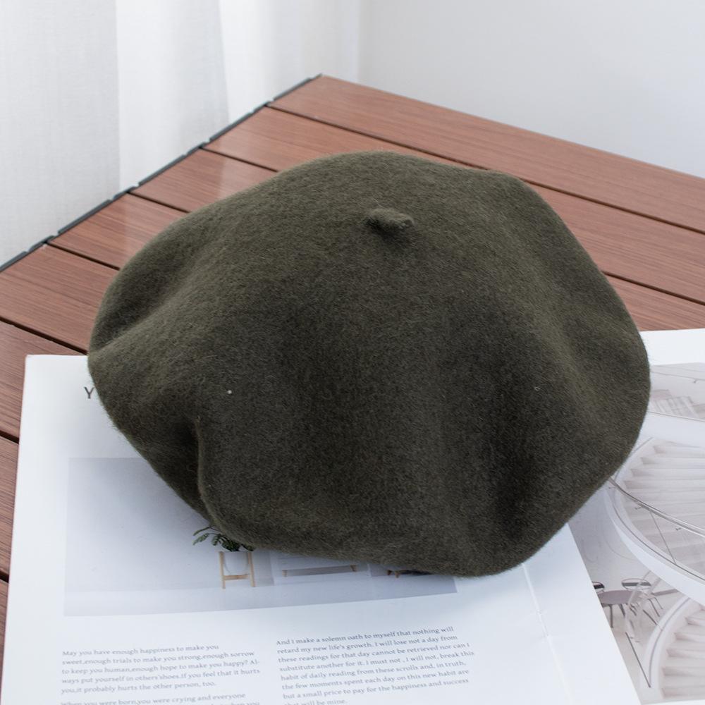 Berretto Donna Britannico Vintage Autunno e Inverno Lana Pittore Cappello Signora Cappello Bocciolo Versatile Tendenza ins