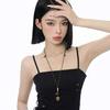 Elegant Retro Acorn Pendant Necklace for Women - Stylish Light Luxury Sweater Chain with High-End Beaded Design