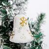 4 Pcs Christmas Snowflake Bell Pendant Sequin Decor White Foam Christmas Decoration Hanging Ornament Festive Home Office Decor Party Centerpieces