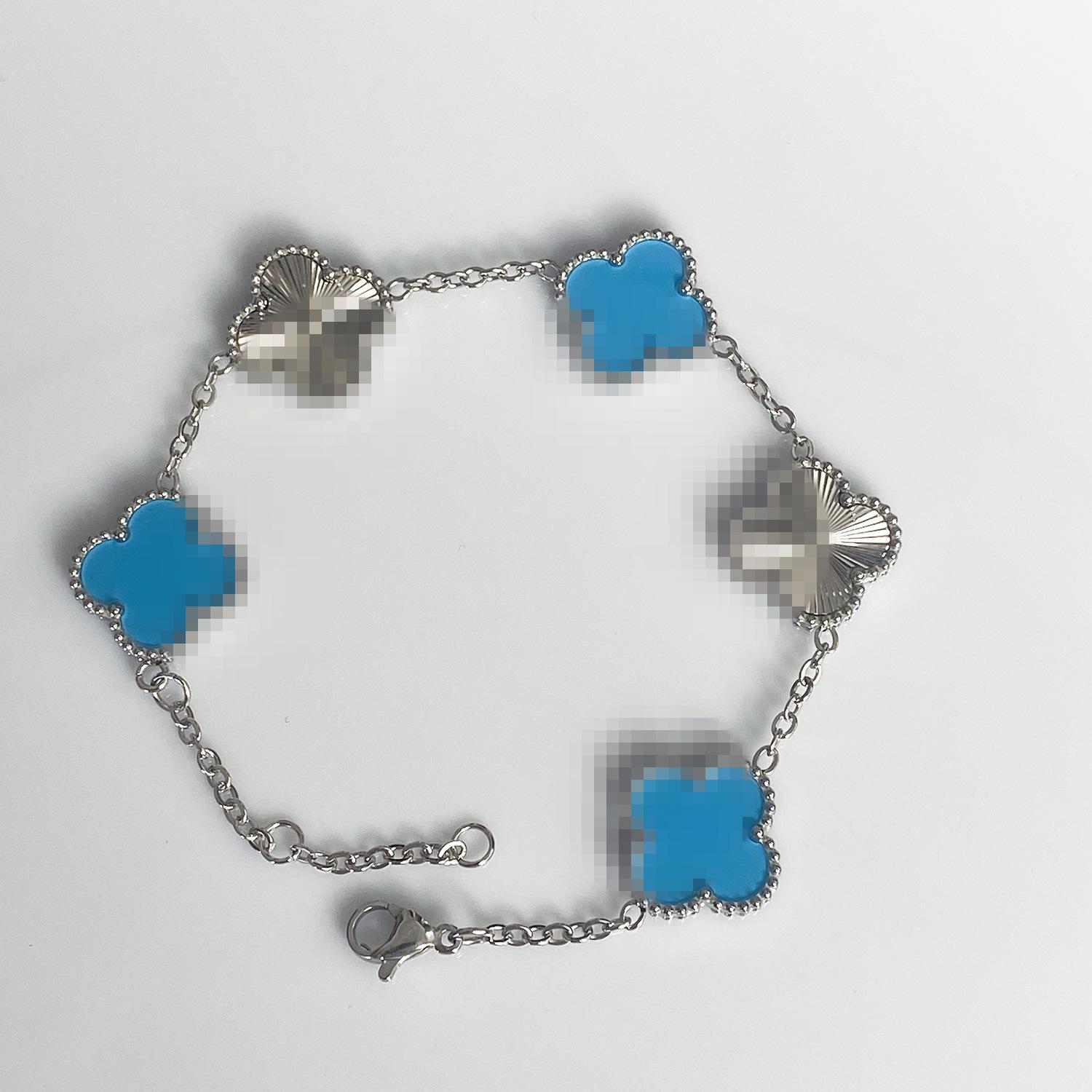 

Браслет 15 мм Пять цветов Лазерный браслет 18К Браслет Четырехлистный клевер Женский браслет