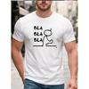 Men's Bla Bla Bla Cartoon Print T-Shirt - Casual Round Neck Short Sleeve Tee with Bla Bla Bla Character, Machine Washable Suitable for Athletic Wear