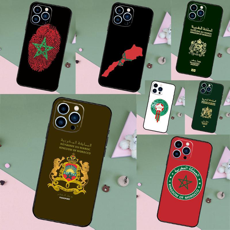 Morocco Flag Coat Of Arms Case For iPhone 17 Pro Max 16 15 13 12 11 14 Pro Max Plus 13 12 Mini 16e 17 Air Back Cover