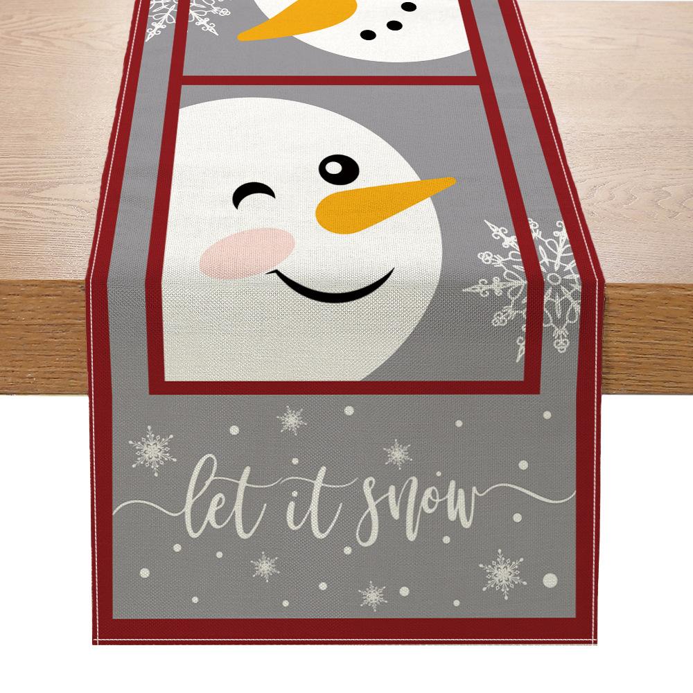 Christmas Printed Table Flag Linen Decorative Kitchen Table Small Tablecloth Festive Tablecloth