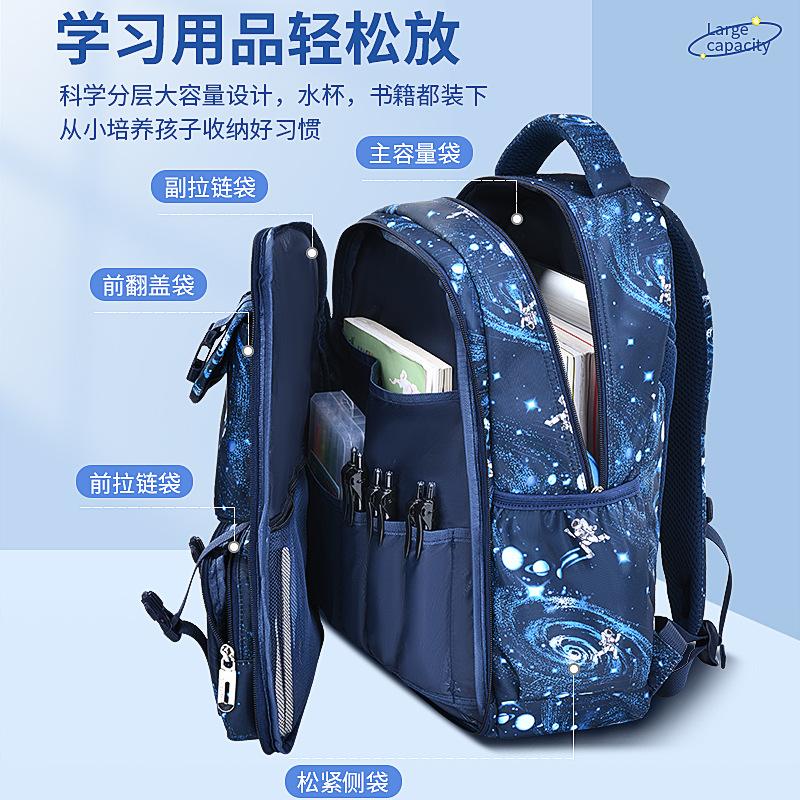 New primary school school bag, male side refrigerator type lightweight children's backpack student bag