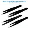 4Pieces Stainless Steel Tweezers for Women Facials Hair,Precisions Tweezers for Ingrown Hair Removal Eyebrow Tweezers