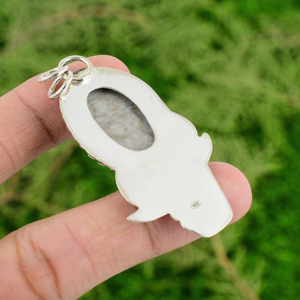 Natural Fossil Coral Sterling Silver Bezel Handcrafted Unique Pendant Jewelry