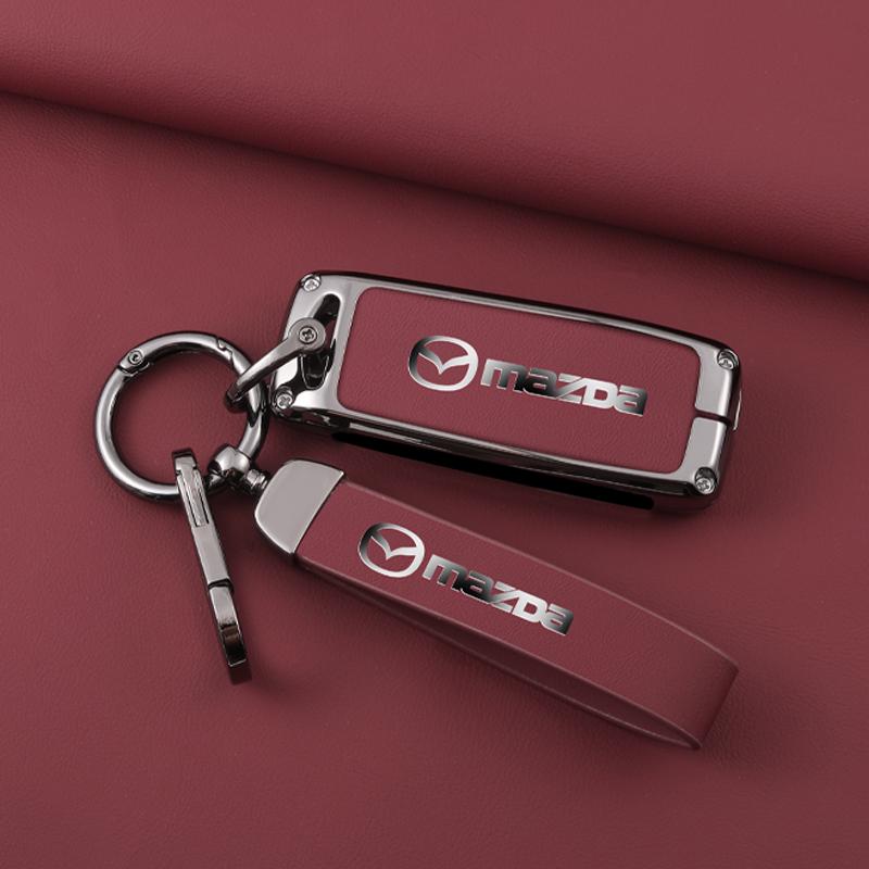 Leather Car Key Case Cover Shell For Mazda 2 3 5 6 Demio CX-3 CX-4 CX-5 CX-7 CX8 CX-9 MX5 Axela Atenza 2015-2019 Car Accessories