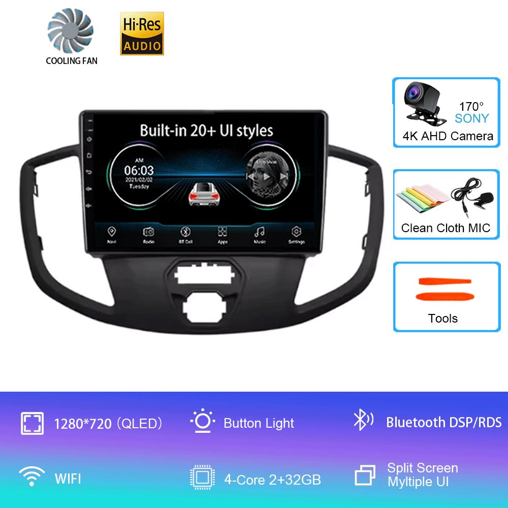 

Автомобильное радио Android 14 Auto для Ford Transit 2015 2016-2018 Центральный мультимедийный автомобильный стереоприемник GPS-навигация Авторадио CHINA