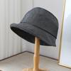 Japanese-style minimalist linen breathable rolled-brim fisherman hat women, casual, face-slimming, versatile