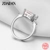 925 Sterling Silver Fashion Square Gem Ring for Women Charm Wedding Engagement Jewelry Gift