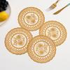 11CM Round Pvc Rose Placemat Household Bronzing Anti-scalding and Non-slip Coaster Thermal Insulation Mat