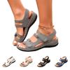 Women Casual Wide Fit Hook and Loop Sandals Open Toe Adjustable Strap Lightweight Flat Sole Comfort Walking Shoes