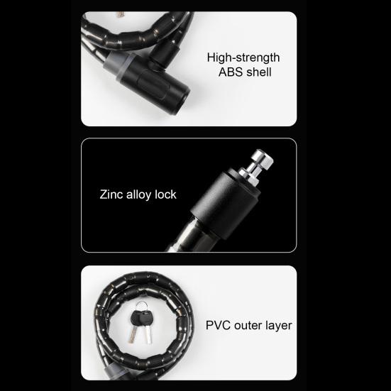 Bicycle Chain Lock with 2 Keys Long Heavy Duty Waterproof Universal MTB Road Mountain Bike Anti-Theft Security