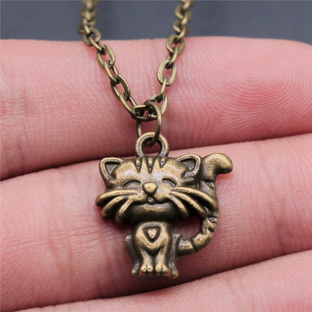 Pet Dog Cat Pendant Antique Bronze Metal Choker Necklace for Women New Arrival Gift