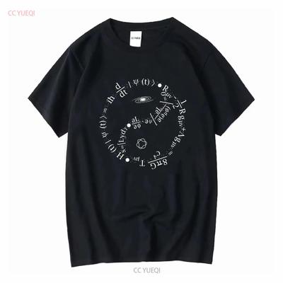 Quantum Mechanics Formula String Theory Maths Universe T Shirt Black Long or Short Sleeves Vintage Washed Unisex Graphic