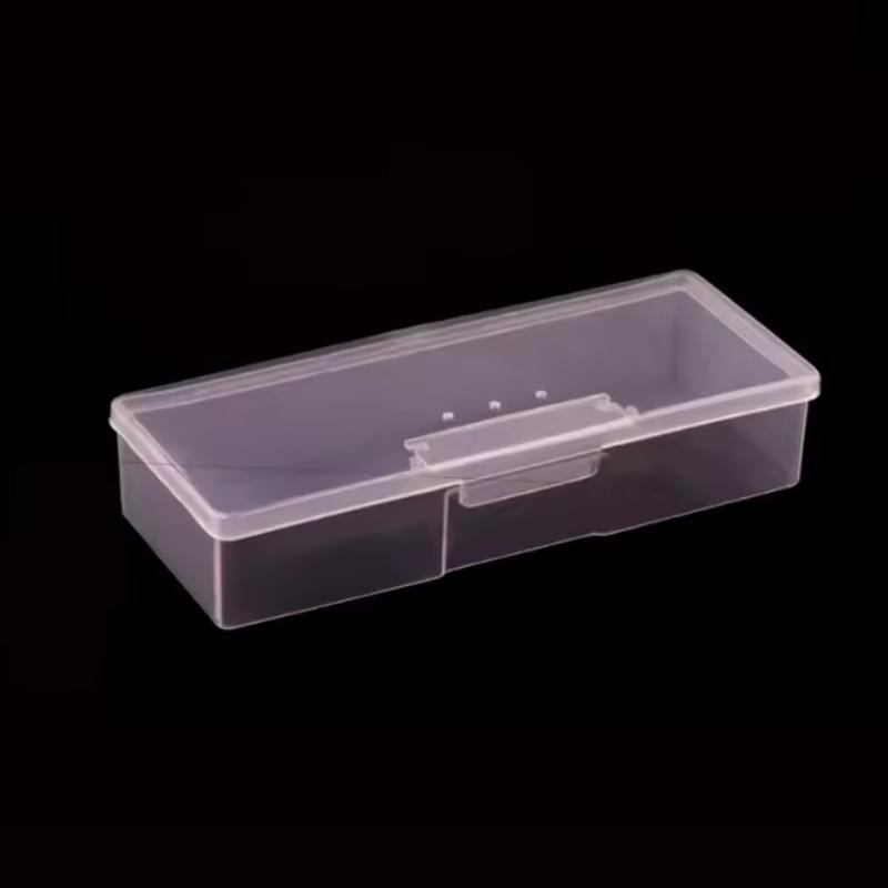 Nail Art Empty Storage Box Leakproof Transparent Rectangle Plastic Case for Nail Rhinestones Small Manicure Decorations