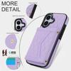 For iPhone 17 Case Card Holders RFID Blocking PU Leather + TPU Phone Back Cover with Shoulder Strap