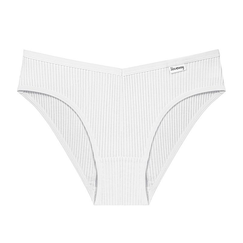 Women's Cotton Briefs Comfortable and Breathable Ribbed Hip-lifting Briefs Fashionable Cotton Underwear for Young Girls.
