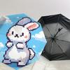 Adorable Pixel Art Rabbit Umbrella: Perfect for Outdoor Adventures, Auto-Opening & Closing, Lightweight and Durable, Ideal Travel Accessory 002