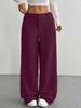 European American Loose Wide-Leg Women's Casual Pants with Pockets