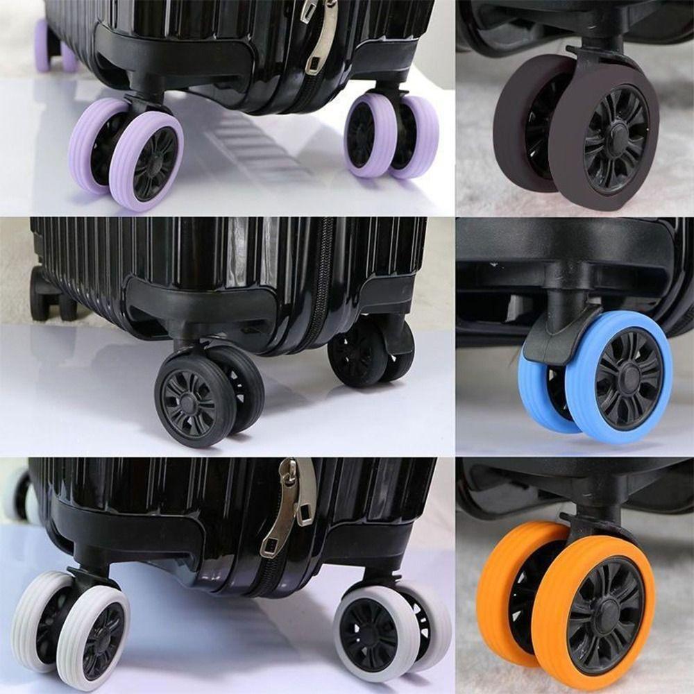 Silicone Luggage Wheels Protector Suitcase Parts Axles Reduce Wheel Wear Wheels Guard Cover with Silent Sound Anti Noise