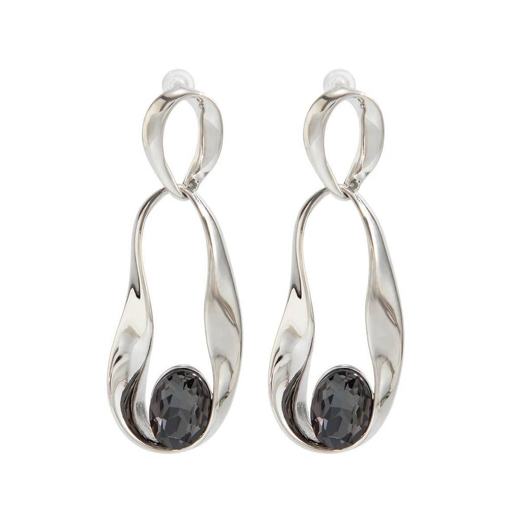 Salircon Punk Hyperbole Irregular Hollow Geometric Rhinestone Pendant Earrings for Women Creative Piercing Drop Earring Jewelry