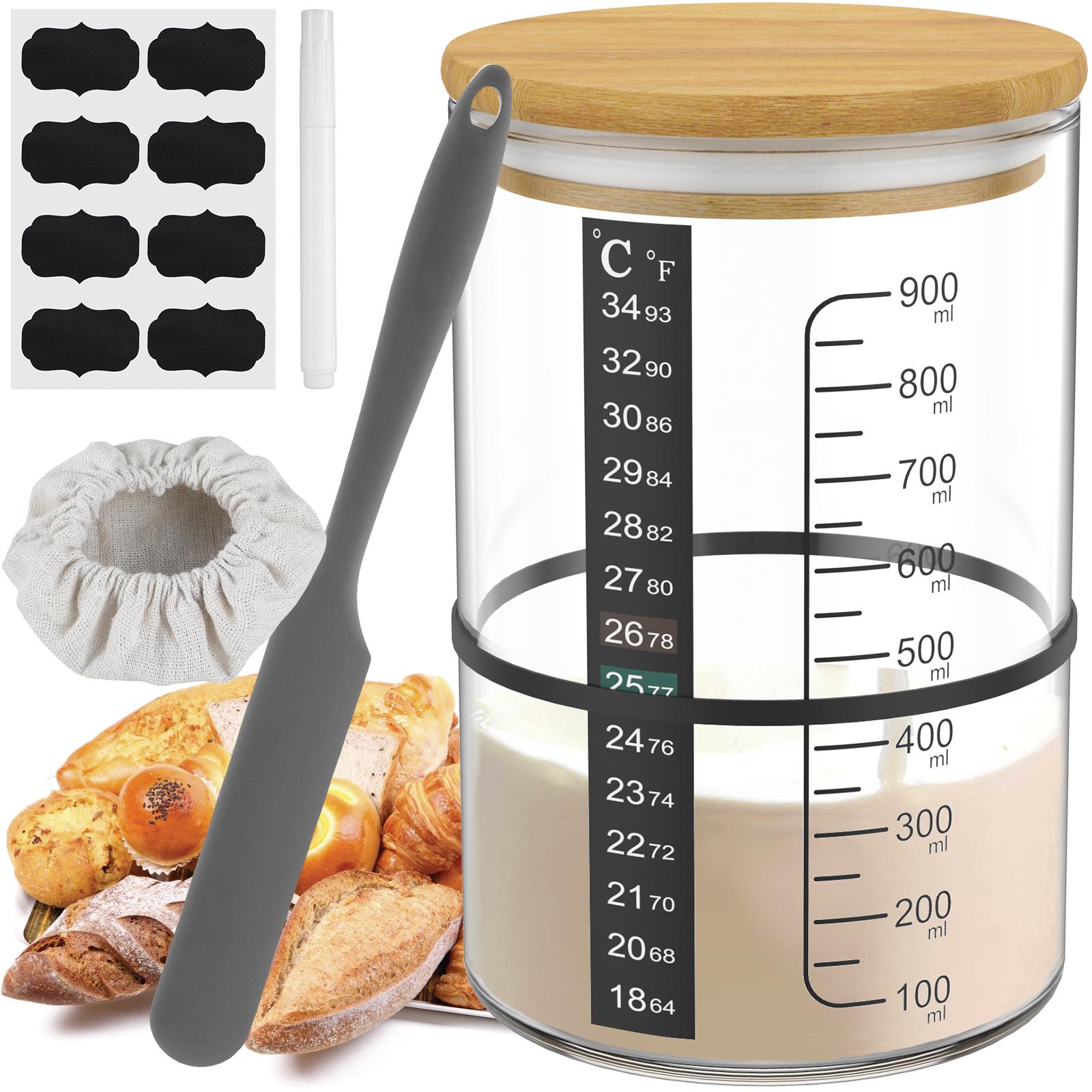 Sourdough Starter Jar Kit Food Storage Jar Sourdough Starter Container Sourdough Fermentation Jar Kitchen Bread Baking Supplies