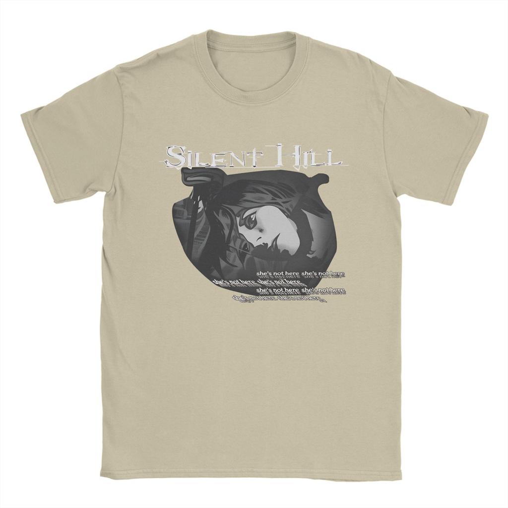 Vintage TShirt Silent Hill Pure Cotton T Shirts Novelty Tee Shirt for Unisex Summer Aesthetic Custom DIY Short Sleeve Tops