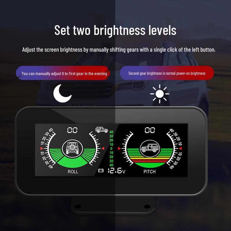 Universal Off-Road Inclinometer HUD with Voltmeter