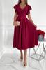 2023 European & American V-Neck Ruffle Sleeve Casual Party Dress