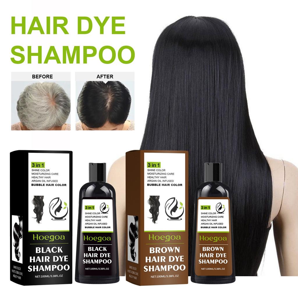 Haarshampoo mit pflanzlichen Inhaltsstoffen, Haarfärbeshampoo für graue Haare von Frauen und Männern, 100 ml