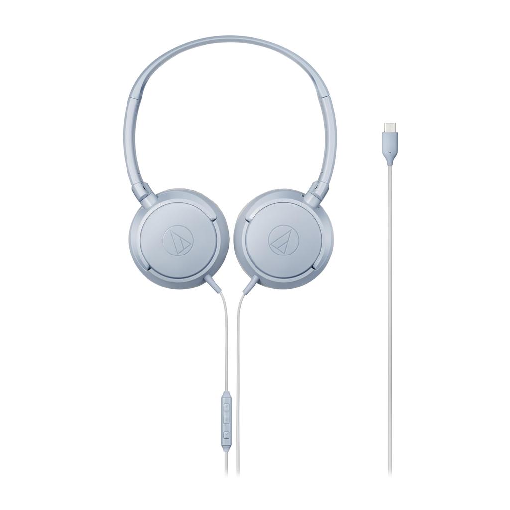 Audio Technica ATH-S120C On-Ear Wired Headphones 1.2m Cable USB Type-C Microphone Remote Control Lightweight Compact Compatible with iPhone 15 iPad PC