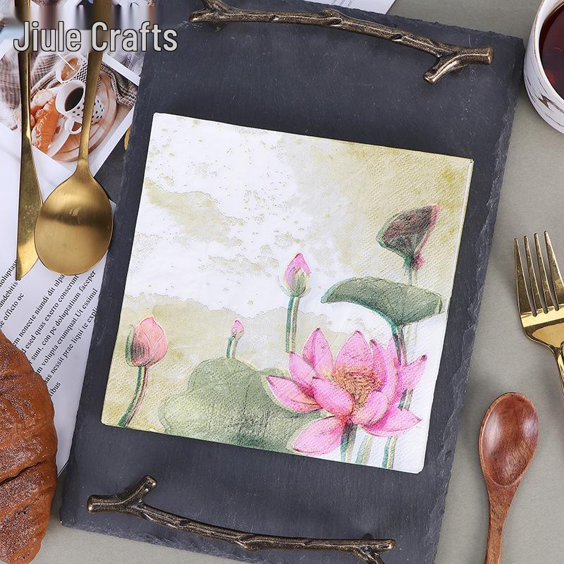Lotus Wood Pulp Double Layer Printed Facial Tissues - Summer Edition for Hotel & Restaurant