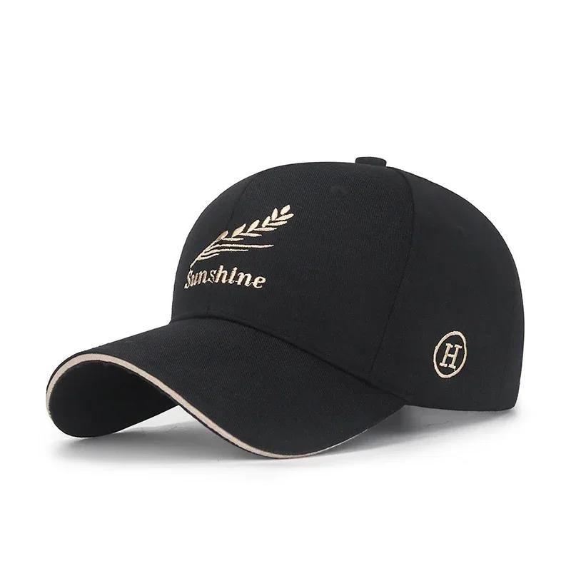 Feather Wheat Ear Embroidery Cotton Baseball Cap New Outdoor Casual Sport Sun Caps Trucker Hat Dad Hats