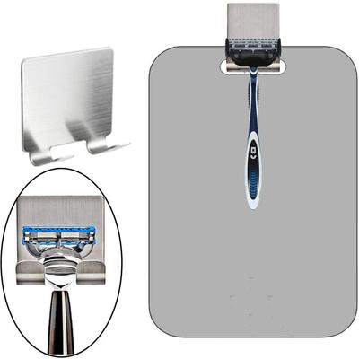 Large-size Fogless Shower Mirror Set With Stainless Steel Holder Rounded Corner Design Bathroom Shaving Makeup Mirror
