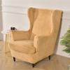 Thicken Plush Wing Chair Cover Stretch WingBack Armchair Slipcovers  Elastic Winter Single Sofa Covers with Seat Cushion Cover