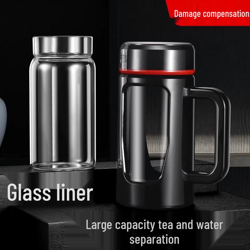 Doppelwandige Hitzebeständige Glas-Teetasse mit Henkel