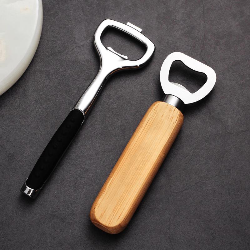 OLOEY Zinc Alloy Beer Bottle Opener with Wooden Handle